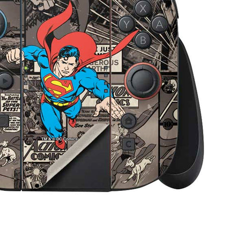 DC Comics Superman Vintage Action pose pattern Nintendo Switch 2 (2025) Joy-Con Controller Skin