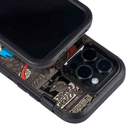 DC Comics Superman Vintage Action pose pattern Otterbox Defender iPhone Skin