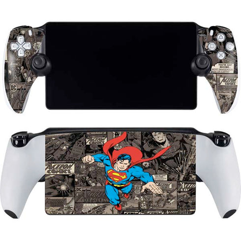 DC Comics Superman Vintage Action pose pattern PlayStation Portal Remote Player Skin