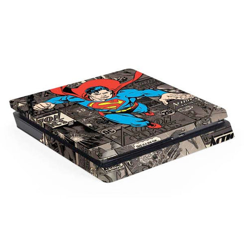 DC Comics Superman Vintage Action pose pattern PS4 Slim Skin