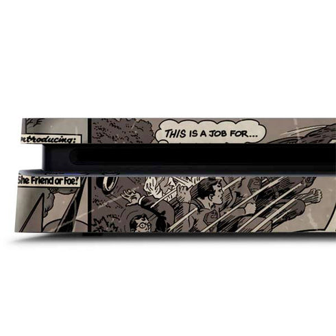 DC Comics Superman Vintage Action pose pattern PS4 Slim Skin