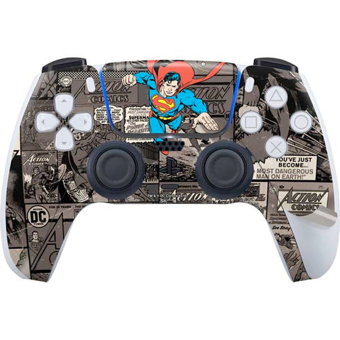 DC Comics Superman Vintage Action pose pattern PS5 Pro Bundle Skin