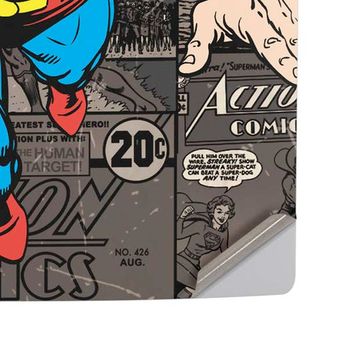 DC Comics Superman Vintage Action pose pattern PS5 Pro Disk Console Skin