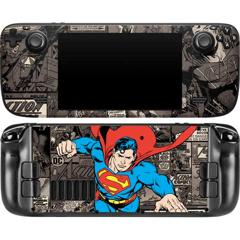DC Comics Superman Vintage Action pose pattern Steam Deck Handheld Gaming Computer Skin