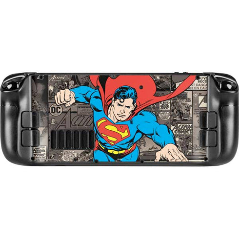 DC Comics Superman Vintage Action pose pattern Steam Deck Handheld Gaming Computer Skin