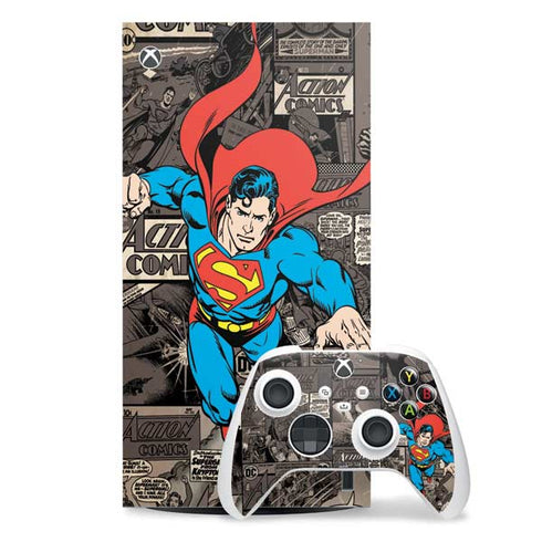 DC Comics Superman Vintage Action pose pattern Xbox Series X Skins