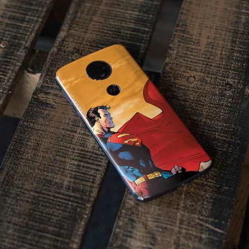 DC Comics Superman For Tomorrow Cover Art by Jim Lee Moto E5 Plus Skin