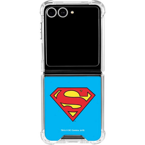 DC Comics Superman Official Logo Galaxy Z Flip7 Clear Case