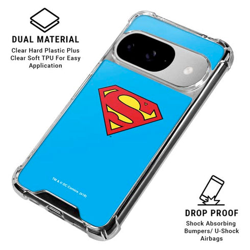 DC Comics Superman Official Logo Google Pixel 10 Clear Case