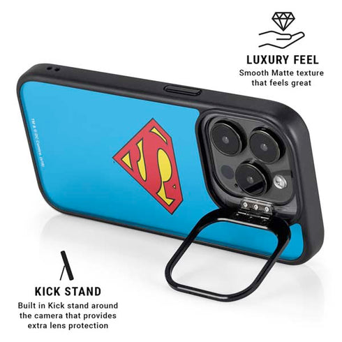 DC Comics Superman Official Logo iPhone 15 Pro Kickstand Case