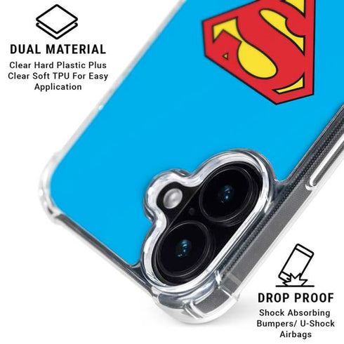 DC Comics Superman Official Logo iPhone 16 Clear Case