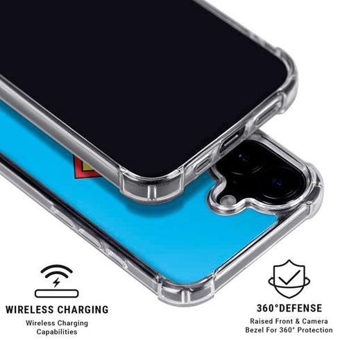 DC Comics Superman Official Logo iPhone 16 Plus Clear Case