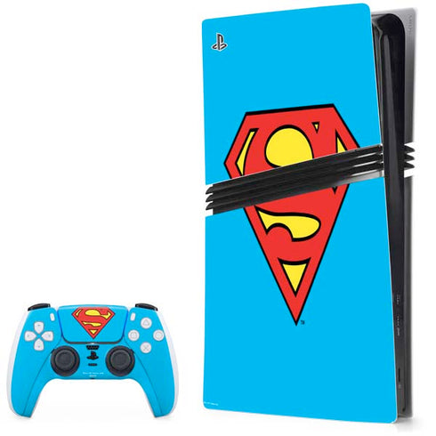DC Comics Superman Official Logo PS5 Pro Bundle Skin