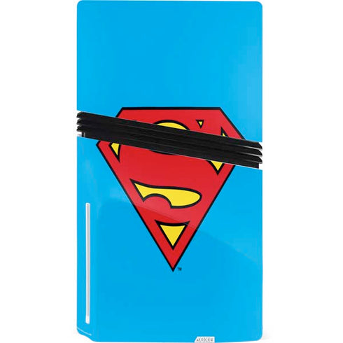 DC Comics Superman Official Logo PS5 Pro Disk Console Skin
