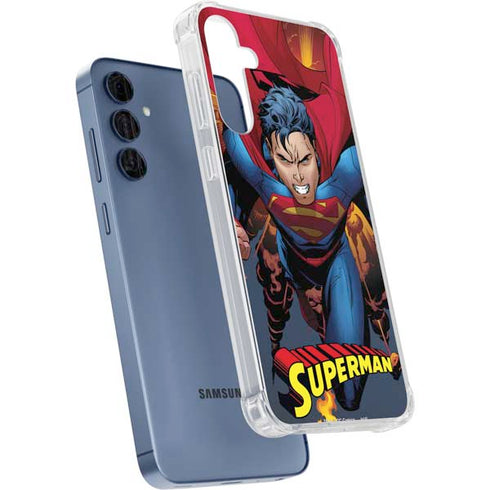 DC Comics Superman Action Flying Pose Galaxy A35 5G Clear Case