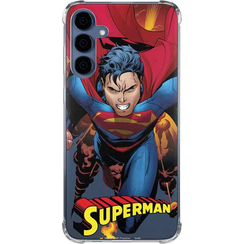 DC Comics Superman Action Flying Pose Galaxy A55 5G Clear Case