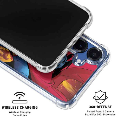 DC Comics Superman Action Flying Pose Galaxy S25 Plus Clear Case