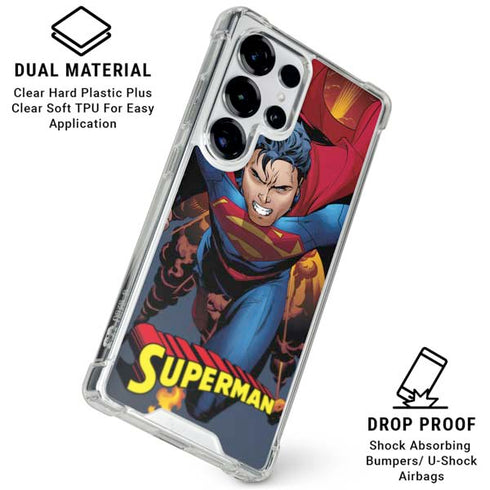 DC Comics Superman Action Flying Pose Galaxy S25 Ultra Clear Case