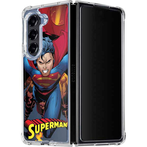 DC Comics Superman Action Flying Pose Galaxy Z Fold5 5G Clear Case