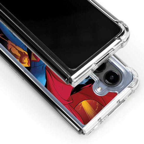 DC Comics Superman Action Flying Pose Galaxy Z Fold5 5G Clear Case