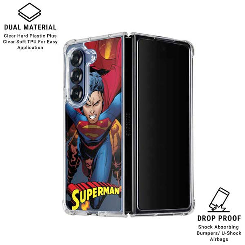 DC Comics Superman Action Flying Pose Galaxy Z Fold6 Clear Case