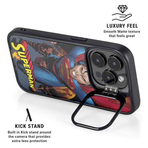 DC Comics Superman Action Flying Pose iPhone 14 Pro Kickstand Case