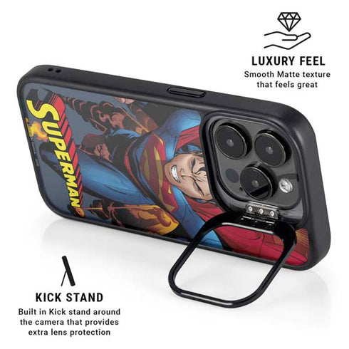 DC Comics Superman Action Flying Pose iPhone 14 Pro Max Kickstand Case