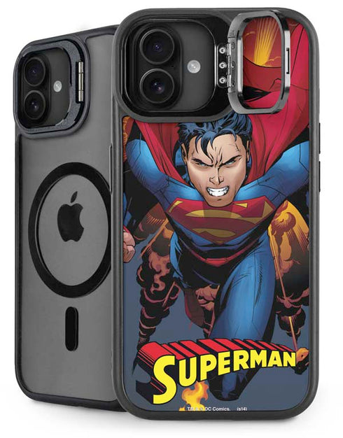 DC Comics Superman Action Flying Pose iPhone 16 Kickstand Case