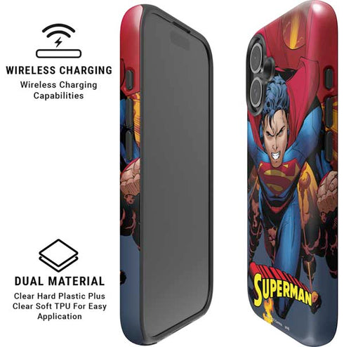 DC Comics Superman Action Flying Pose iPhone 16 Magsafe Impact Case