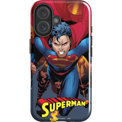 DC Comics Superman Action Flying Pose iPhone 16 Plus Impact Case
