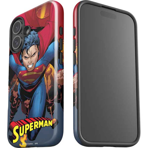 DC Comics Superman Action Flying Pose iPhone 16 Plus Impact Case