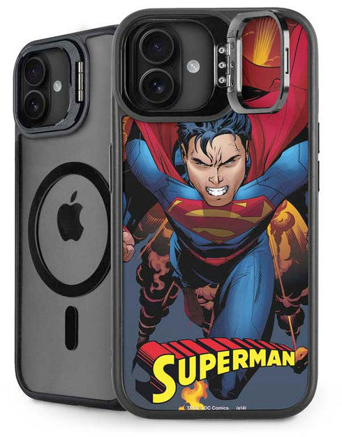 DC Comics Superman Action Flying Pose iPhone 16 Plus Kickstand Case