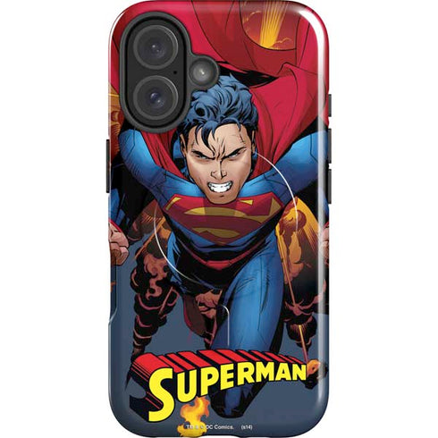 DC Comics Superman Action Flying Pose iPhone 16 Plus Magsafe Impact Case