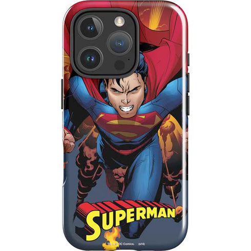 DC Comics Superman Action Flying Pose iPhone 16 Pro Impact Case
