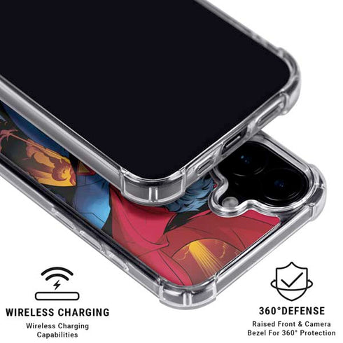 DC Comics Superman Action Flying Pose iPhone 17 Clear Case