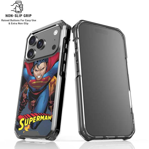 DC Comics Superman Action Flying Pose iPhone 18 Pro Clear Case