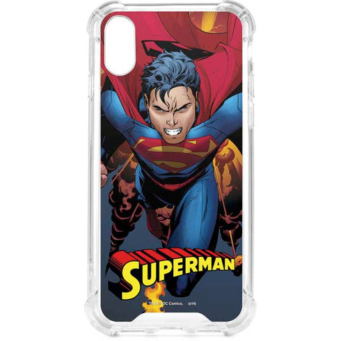 DC Comics Superman Action Flying Pose iPhone XS Clear Case