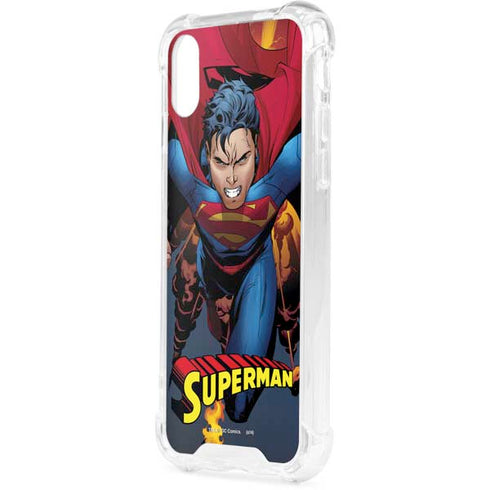 DC Comics Superman Action Flying Pose iPhone XS Clear Case