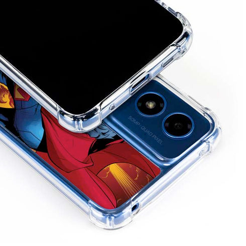 DC Comics Superman Action Flying Pose Moto G Play 4G (2024) Clear Case