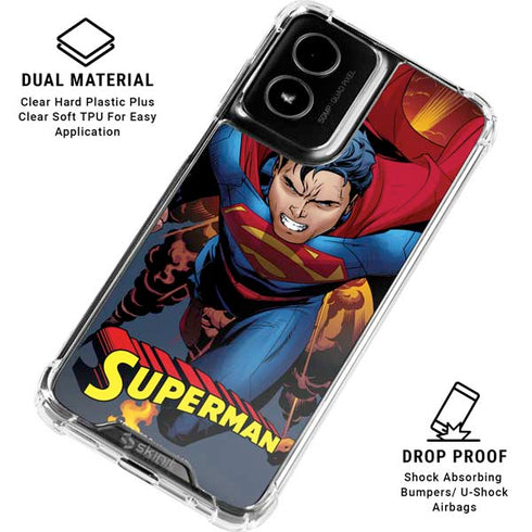 DC Comics Superman Action Flying Pose Moto G Power 5G (2024) Clear Case