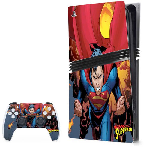 DC Comics Superman Action Flying Pose PS5 Pro Bundle Skin