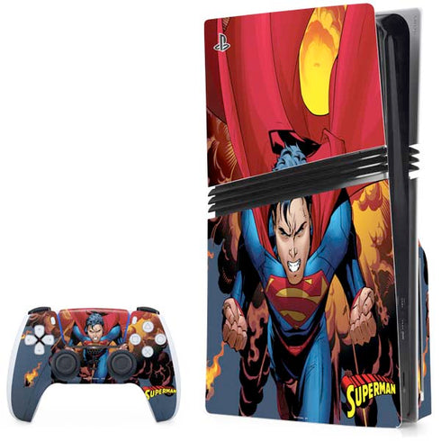 DC Comics Superman Action Flying Pose PS5 Pro Disk Bundle Skin