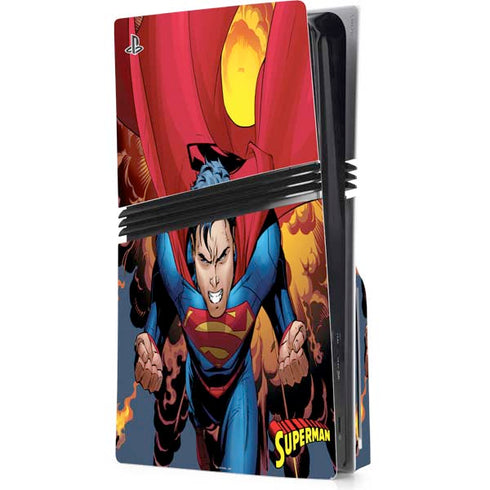 DC Comics Superman Action Flying Pose PS5 Pro Disk Console Skin