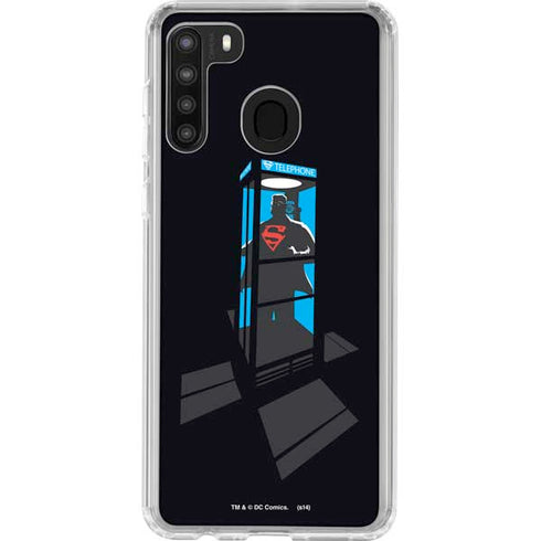DC Comics Superman Phone booth Galaxy A21 Clear Case