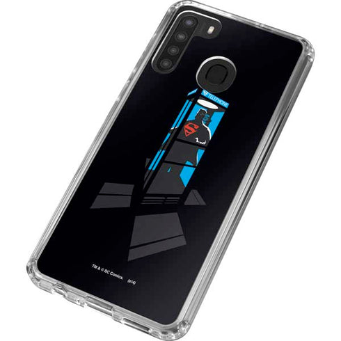 DC Comics Superman Phone booth Galaxy A21 Clear Case