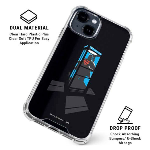 DC Comics Superman Phone booth iPhone 15 Clear Case