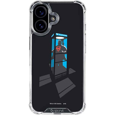 DC Comics Superman Phone booth iPhone 16 Plus Clear Case