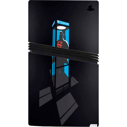 DC Comics Superman Phone booth PS5 Pro Console Skin