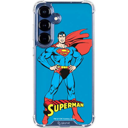 DC Comics Superman Classic Art Pose Galaxy S25 Plus Clear Case