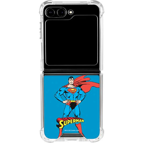 DC Comics Superman Classic Art Pose Galaxy Z Flip6 Clear Case